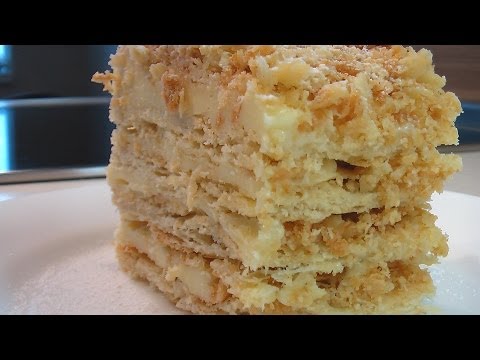 Слоеное пирожное с кремом видео рецепт