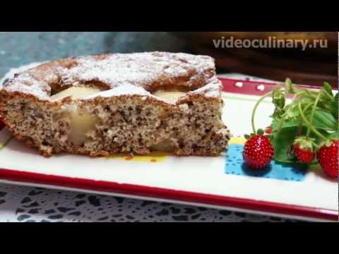 Рецепт - Бисквитный пирог с грушами от http://videoculinary.ru
