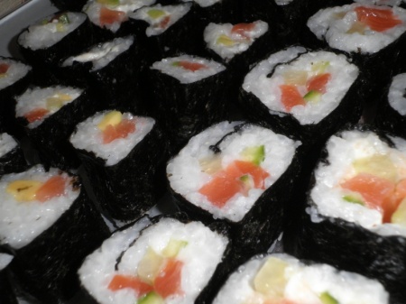 Рецепт круглых суши с лососем