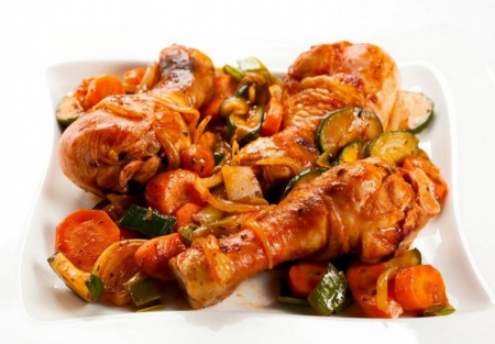 Рецепт курицы с овощами