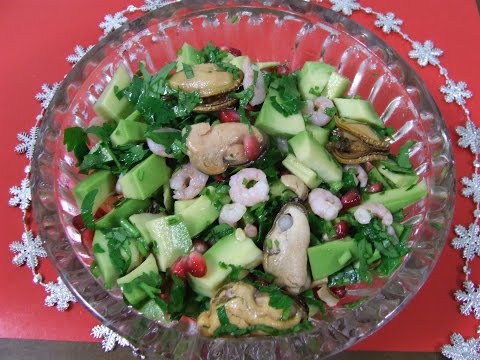 Салат из морепродуктов и авокадо Салат к праздничному НОВОГОДНЕМУ столу
