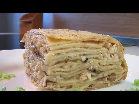Блинчатый пирог видео рецепт