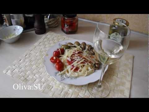Oliva.SU - Спагетти с оливками, перчиком и шампиньонами