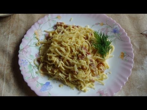 Спагетти карбонара в мультиварке.