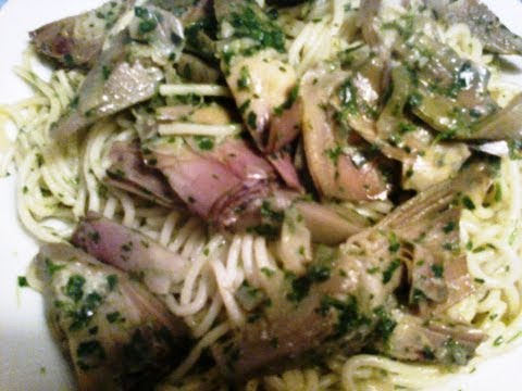 Спагетти с рукколой и артишоком(carciofi)