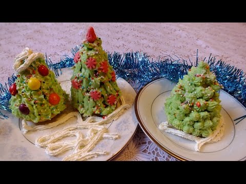 кексы Елочка новогодние рецепты капкейки маффины  new year  cupcakes
