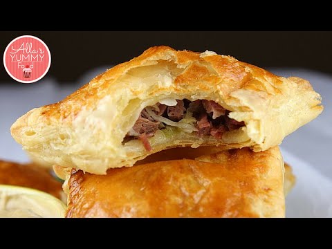 How to Make Beef Turnovers | Beef Puff Pastries | Слоеные пирожки с мясом