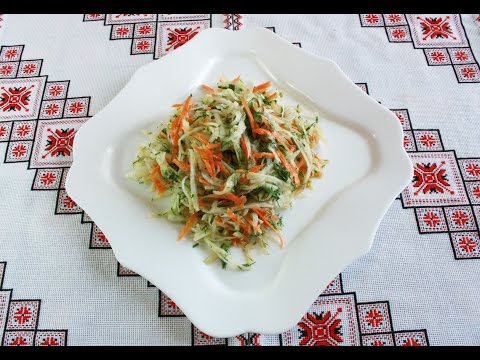 Кольраби Салат из капусты кольраби огурцов и моркови  Салат з кольрабі Капуста кольраби рецепт