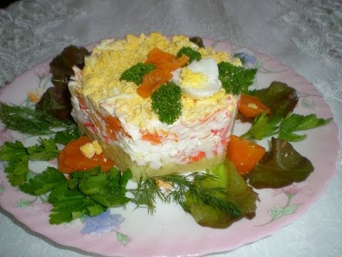 Мимоза салат рецепт с крабовыми палочками