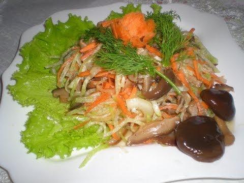 Салат из редьки с грибами Очень вкусно и быстро