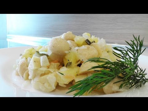 Салат из шампиньонов с картофелем видео рецепт. Великий Пост.