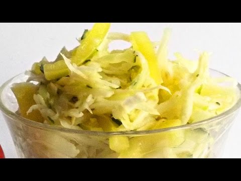 Салат «Кольрабика» с Яблоком и Кольраби кулинарный видео рецепт